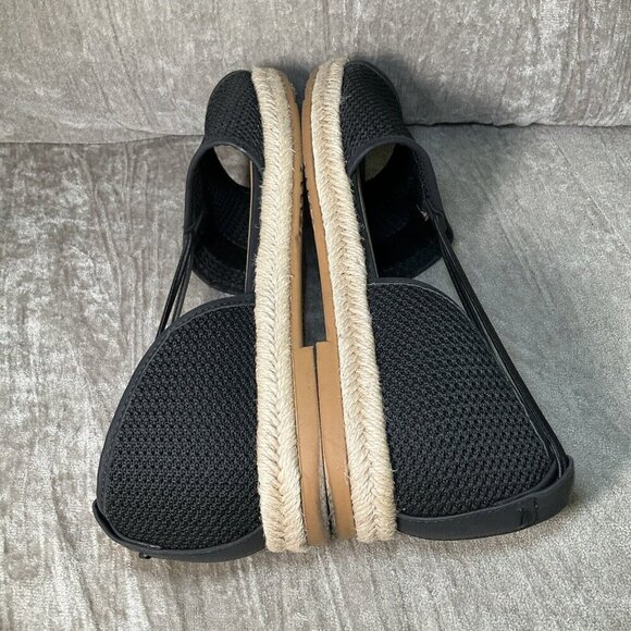 Esprit Flat Espadrille Open toe Black Sandals Size 9.5 EUC casual shoes preppy - Picture 6 of 10